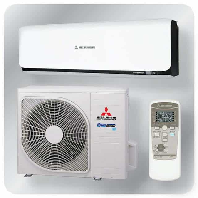 Mitsubishi Heavy Wall Mounted Air Conditioning SRK25ZSX-WFB / SRC25ZSX-W Basildon Acr SRKZSX BLACK WHITE