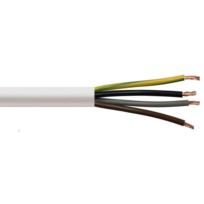 Flex PVC Cable 1.5mm 4c 100m White - 110407 Basildon Acr Flex PVC Cable 4c 100m White 110401